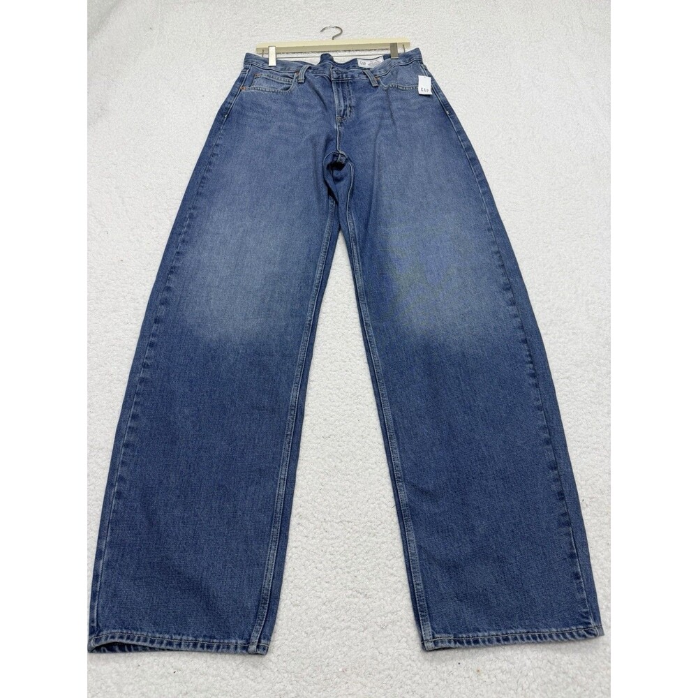 Gap Barrel Jeans Pants Low Rise Horseshoe Preppy Boho Retro Vacay Size 14S NWT